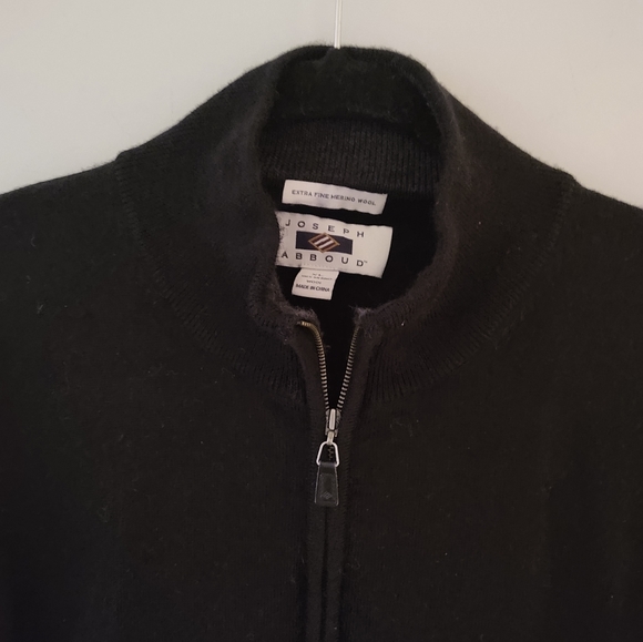 Joseph Abboud black wool 1/4 zip sweater size men's XL - Picture 4 of 7
